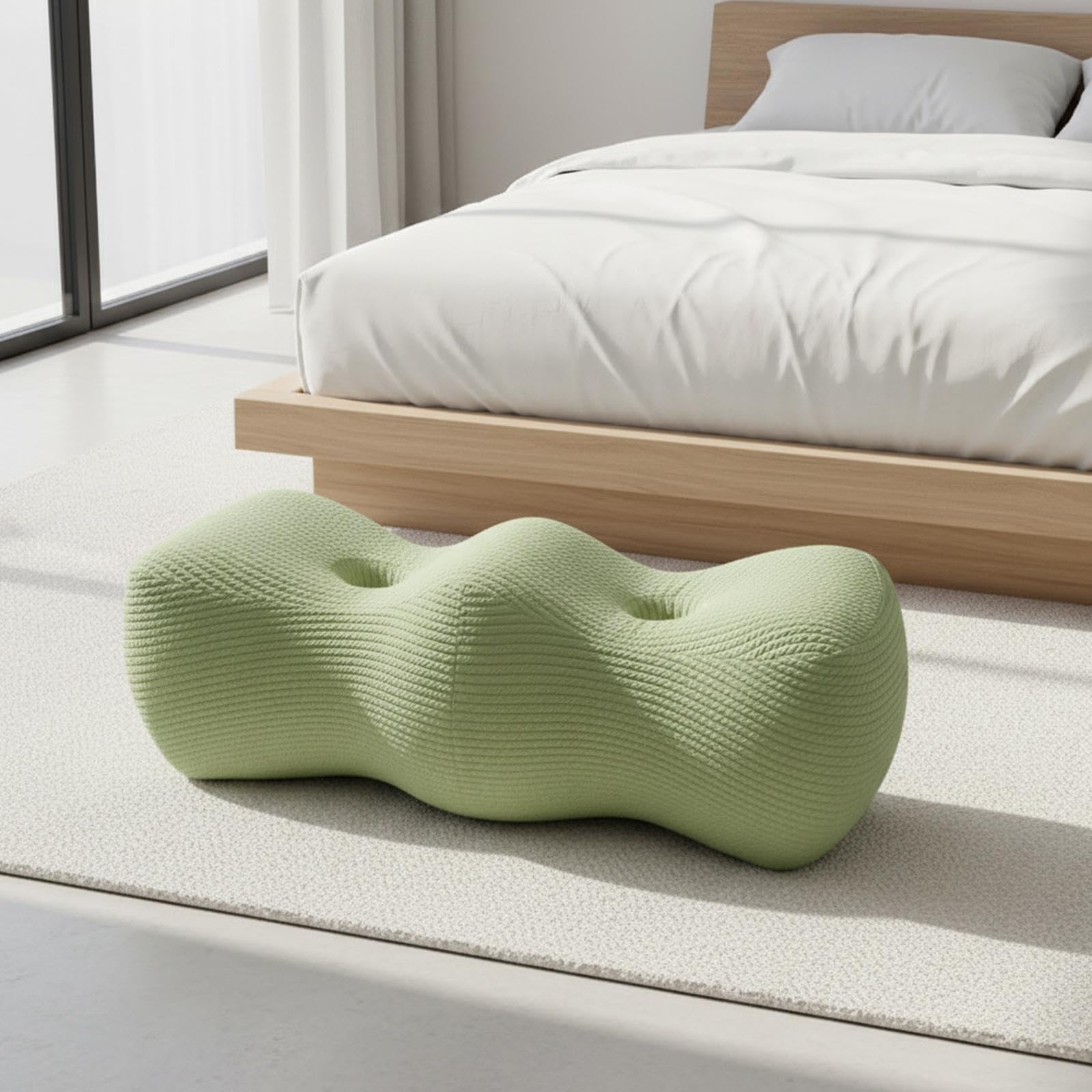 Gralara Almohada de elevación de piernas, almohada de cuña, cojín de para las rodillas, cojín de piernas para leer, Verde
