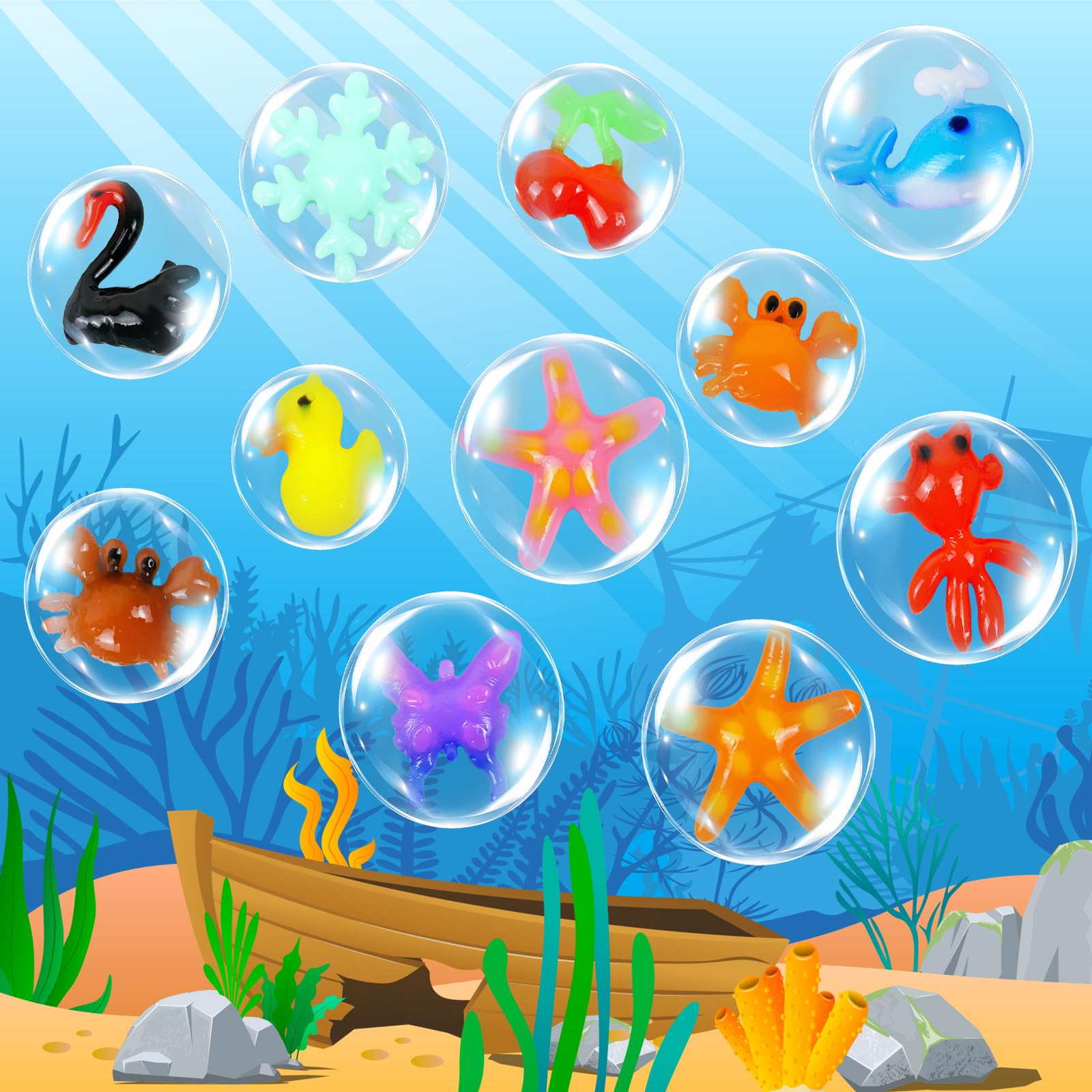 Ulikey Juguete de Aqua Gelz, 52 PCS Creativos Elfo Mágico de Agua, con 18 Botes de Gel de Color y 16 Formas, 3D DIY Juguete de Gel de Agua Regalo para Niños de 5 6 7 8 9 10 Años