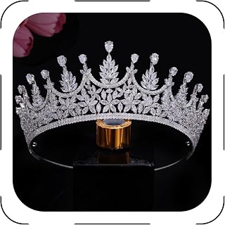 Jorsnovs Bride Tiara Wedding Crowns for Women Cubic Zirconia Bridal Silver CZ Birthday Princess Quinceanera Corona Headpieces
