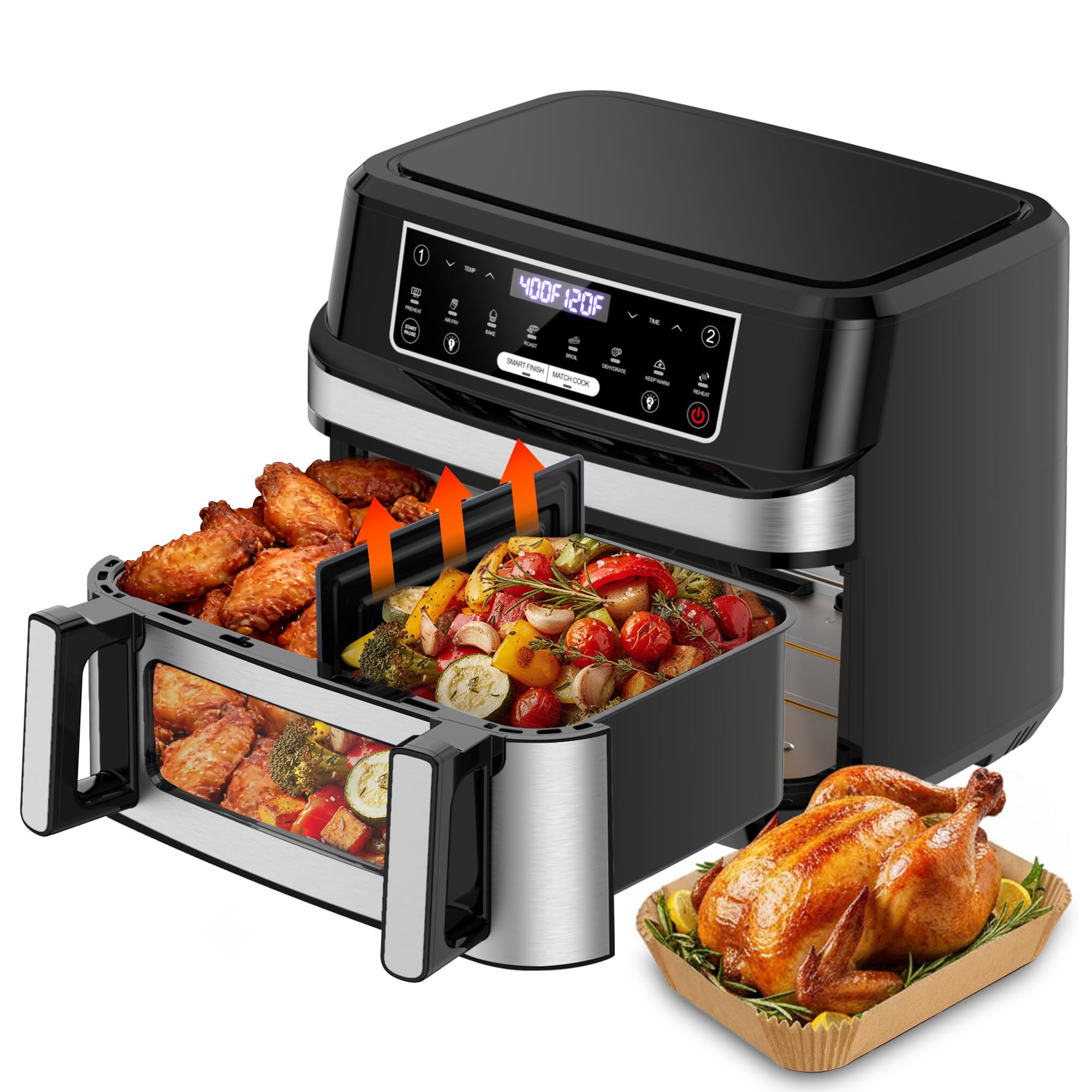 Emphsism Dual Zone Air Fryer Oven 12.69QT