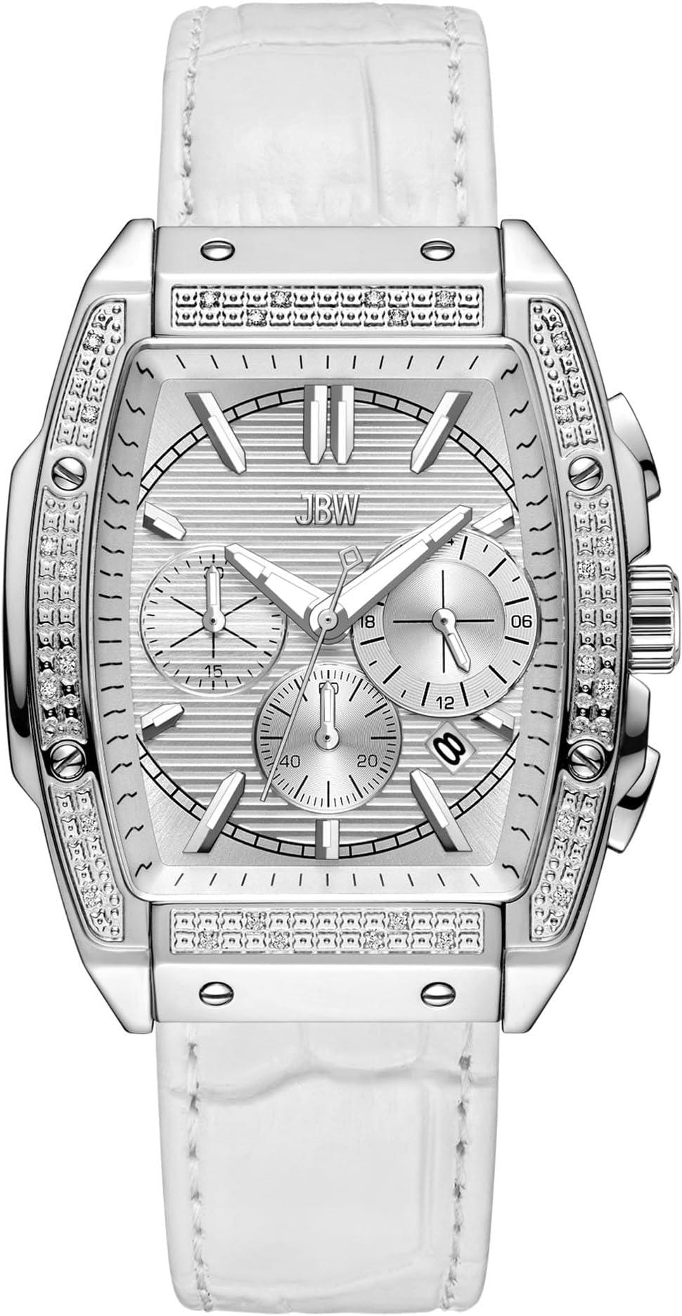 JBW Luxury Men's Echelon J6379G 28 Diamond Wrist Watch with Leather Band