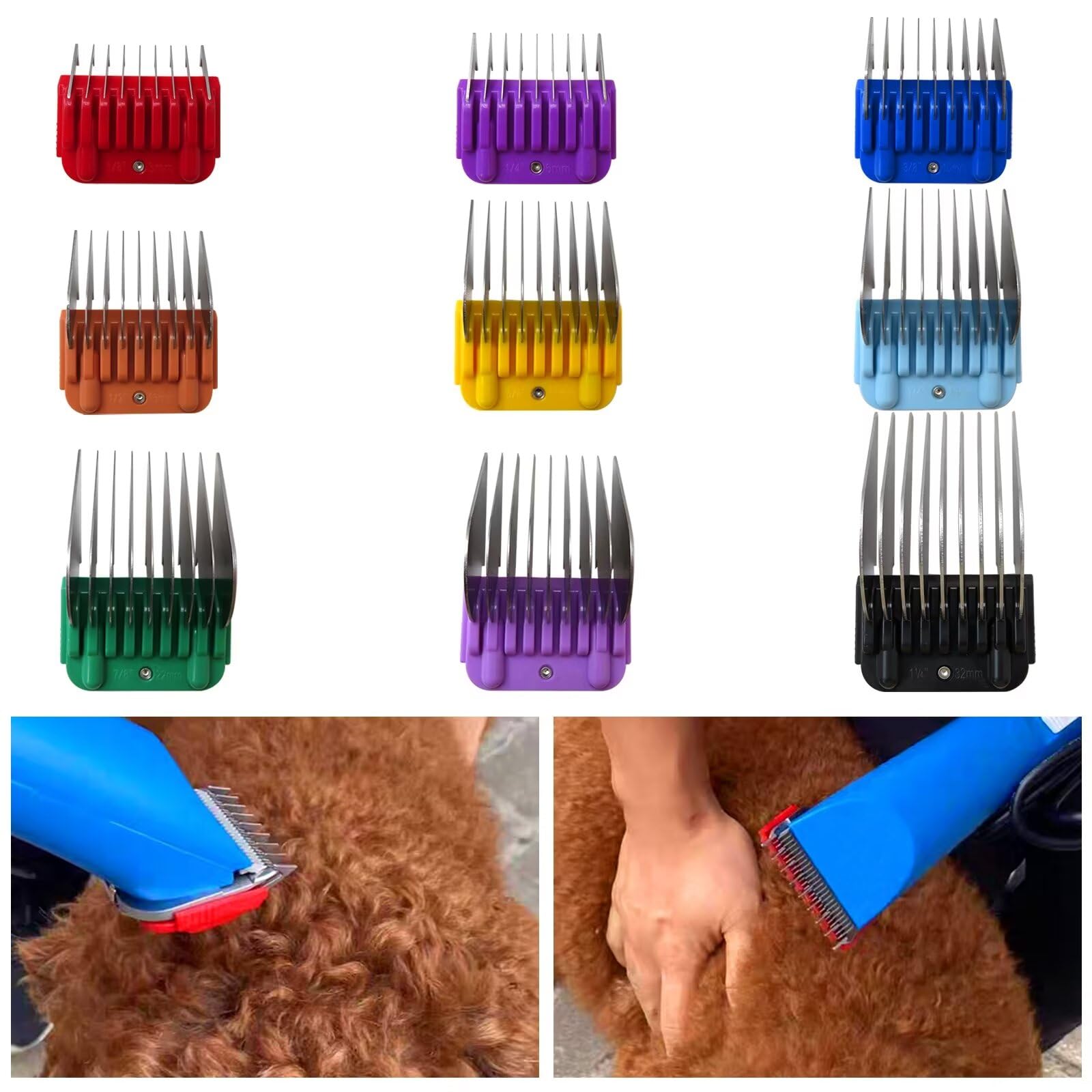 Accesorio de acero inoxidable de 9 colores guía de peine para Andis y Oster A5 y Wahl KM Series Clipper hoja desmontable XSPANDER