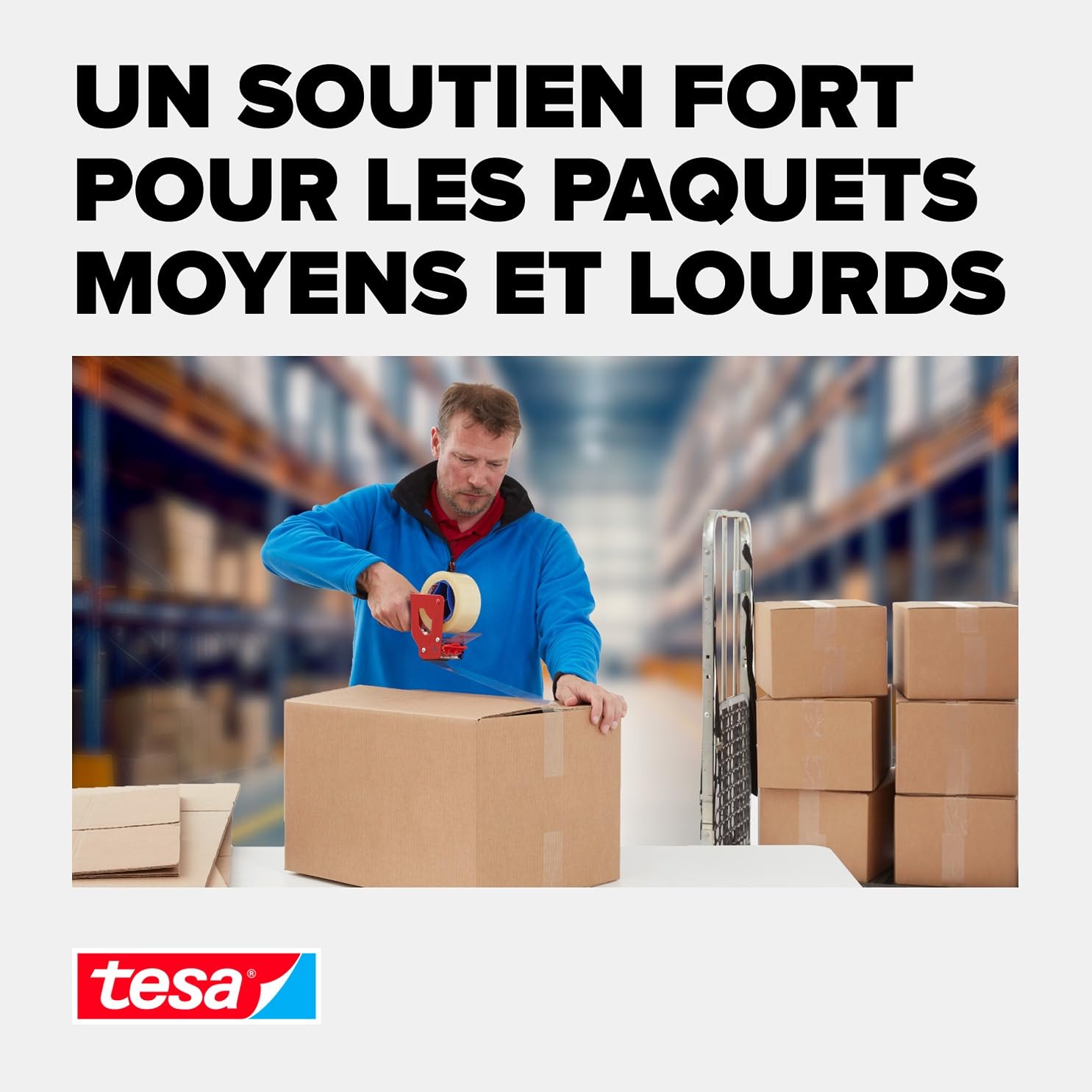 tesapack 4124 Ruban adhésif colis PVC - 66 m x 50 mm - transparent - 6 rlx