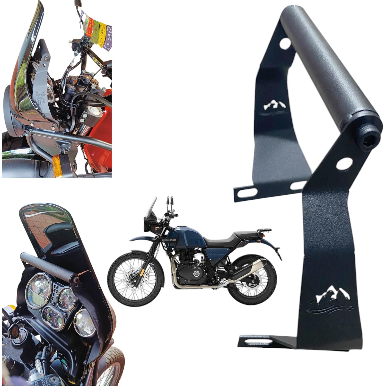 Dhe Best Bike Heavy Duty Black GPS Mount Frame Mobile Holder Mount Bar BS4/BS6 Model 2015 to 2023 Suitable for RE Himalayan-picture-33