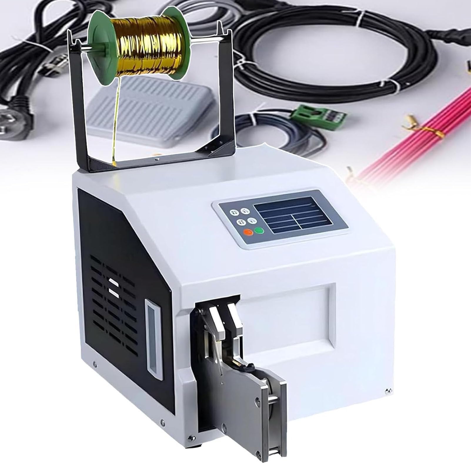 PioMue Versatile Semi Automatic Twist Tie Machine, Adjustable 5-30mm Tying Width,Fast Bundle Tying Equipment, Automatic Tying & Cutting for Bread Candy Toy Gift Packaging A