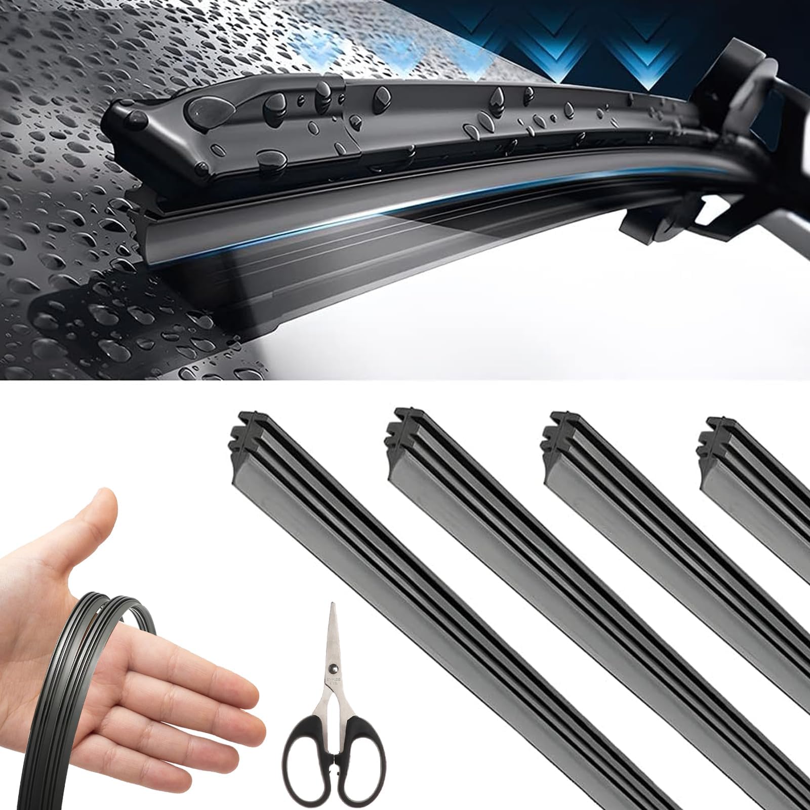 Gommini Tergicristallo CARALL 2 Pezzi - 28'' 700mm, Compatibili Con Bosch Aerotwin. Ricambio Universale Per Spazzole In Ferro! - Foto 1