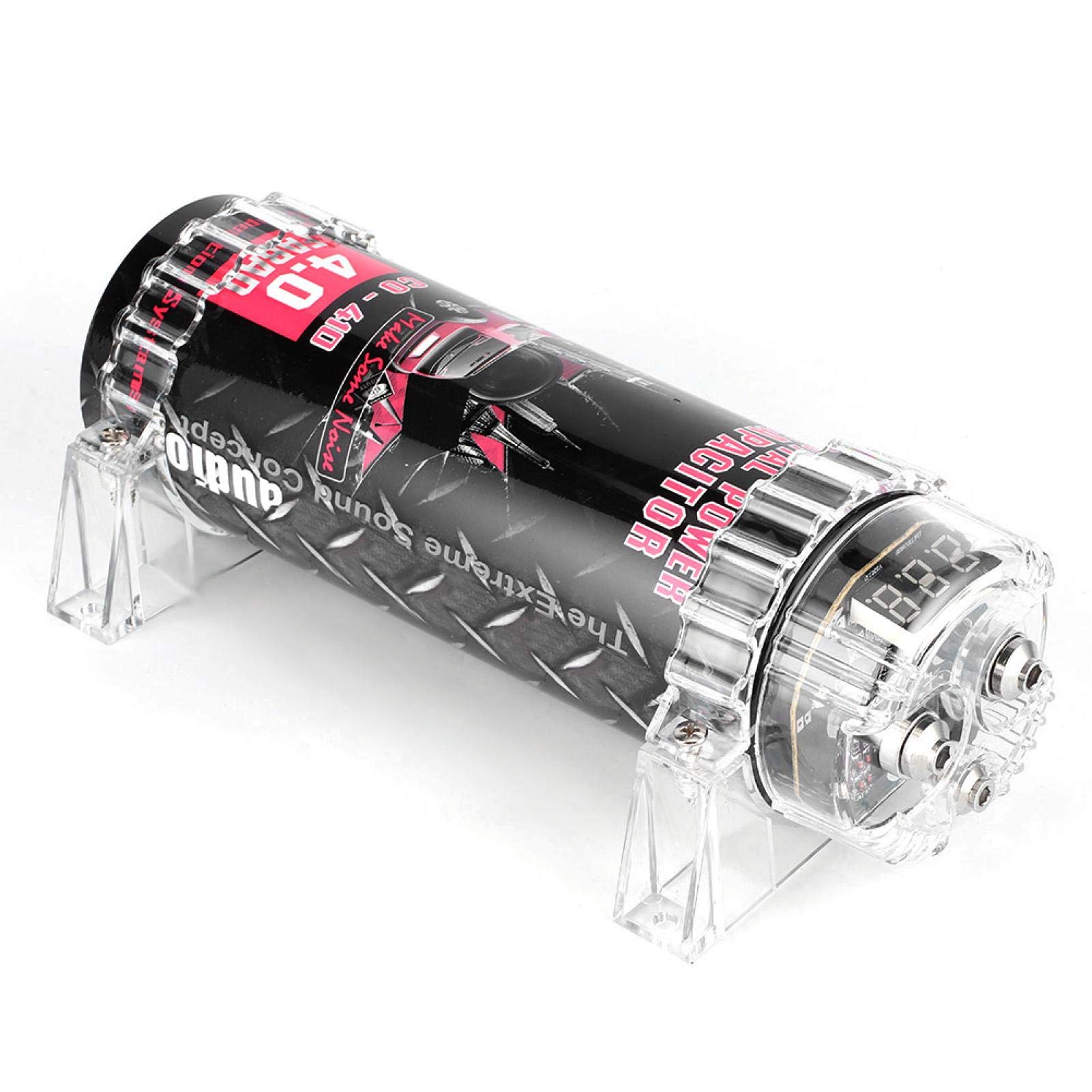 Condensateur Auto Subwoofer, Dioche 4 Condensateur de puissance Led Affichage de la tension Capuchon de puissance Amplificateur Audio de voiture