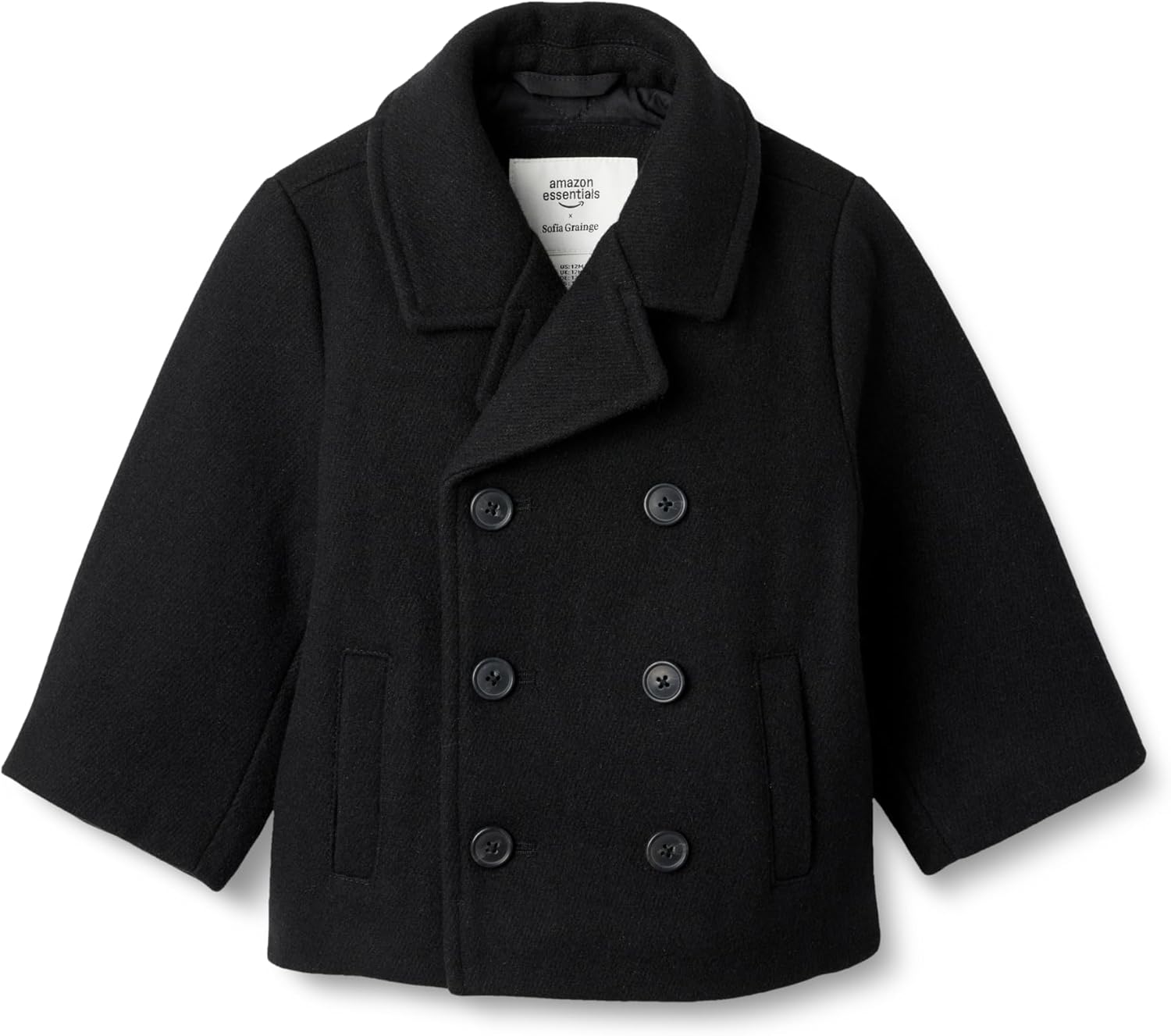 Amazon Essentials x Sofia Grainge Toddlers and Baby Boys’ Wool Blend Double Breasted Coat