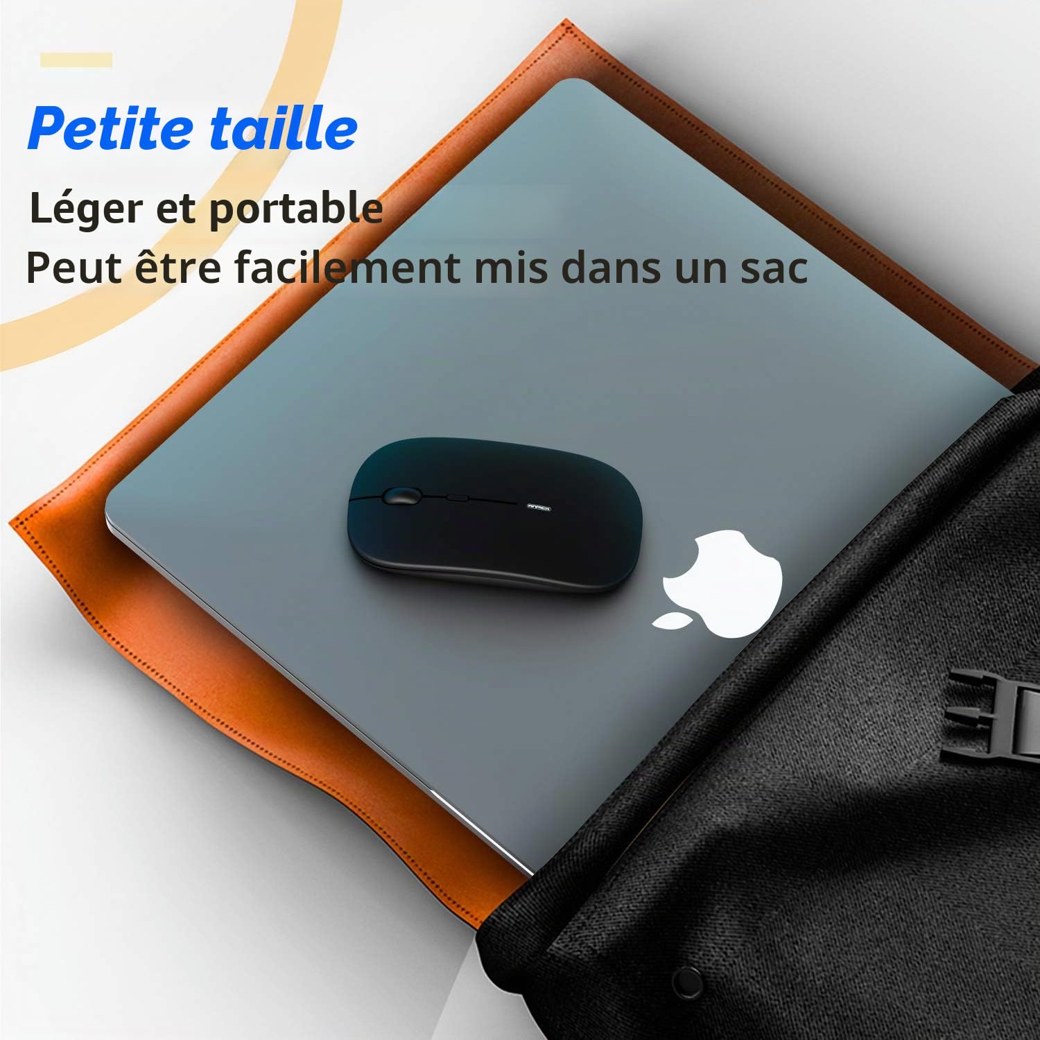 Souris sans Fil Silencieuse Rechargeable USB 1600 dpi 3 Niveaux de réglage 10 m Mini Ordinateur Portable PC