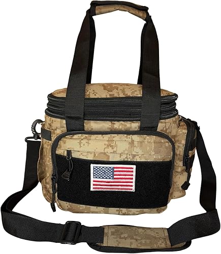 Lonchera táctica Camo Lonchera duradera de poliéster 1000D con aislamiento de aluminio a prueba de fugas, doble compartimento y sección superior