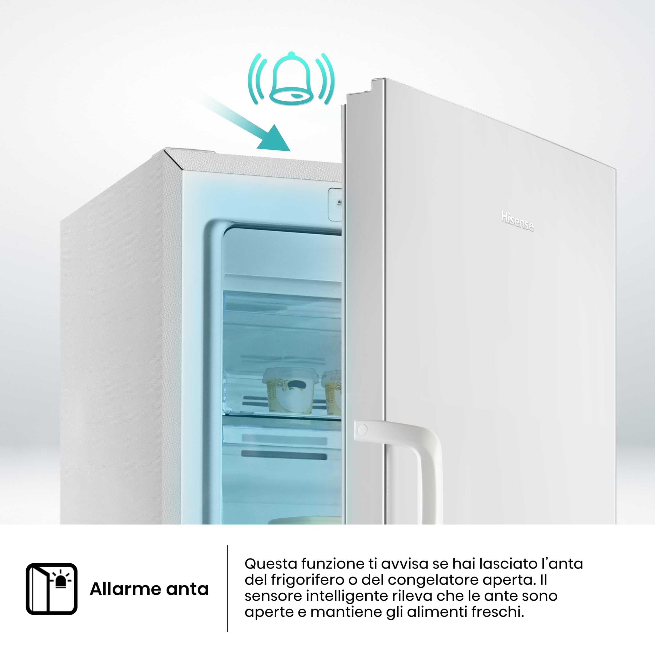 Hisense FV245N4AW2 Freezer Verticale, Total No Frost, 194 L, Bianco, Porte reversibili