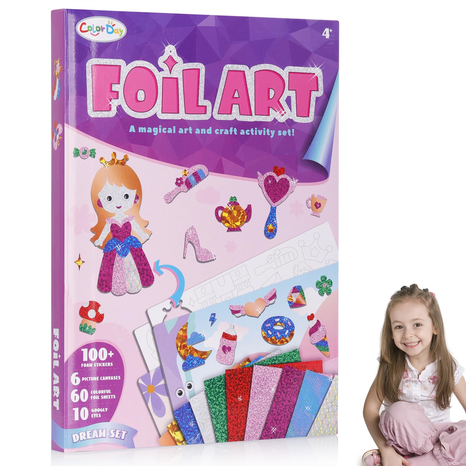 Kaaeiccr Foil Art Craft Kit, No-Mess Foil Fun Travel Activity