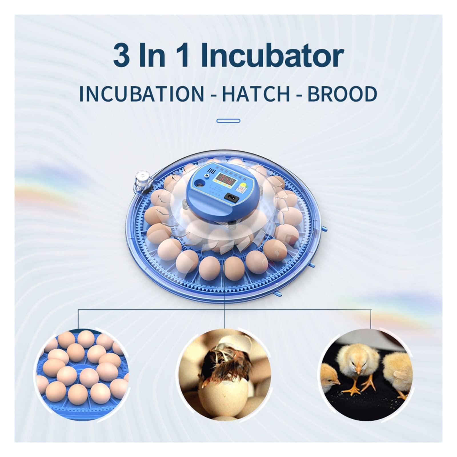 Incubadoras para huevos para incubar, 33 Incubadora de huevos de aves Incubadora automática de pollos de granja Máquina de incubación de pollos Incubadora digital de huevos Incubadora for pollos de ga