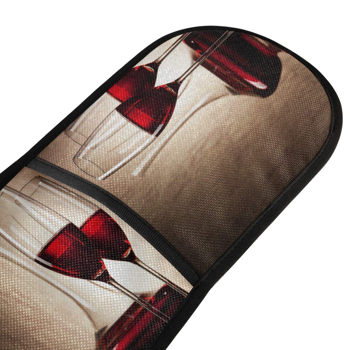 HMZXZ RXYY Doppio Guanto da Forno Geometrico Rosso Nero Plaid Griglia Calore Cotone Trapuntato Guanti Forno Lunghi Guanti Da Forno Per Cottura Cottura Cottura Grigliare Maneggiare Pentole Calde