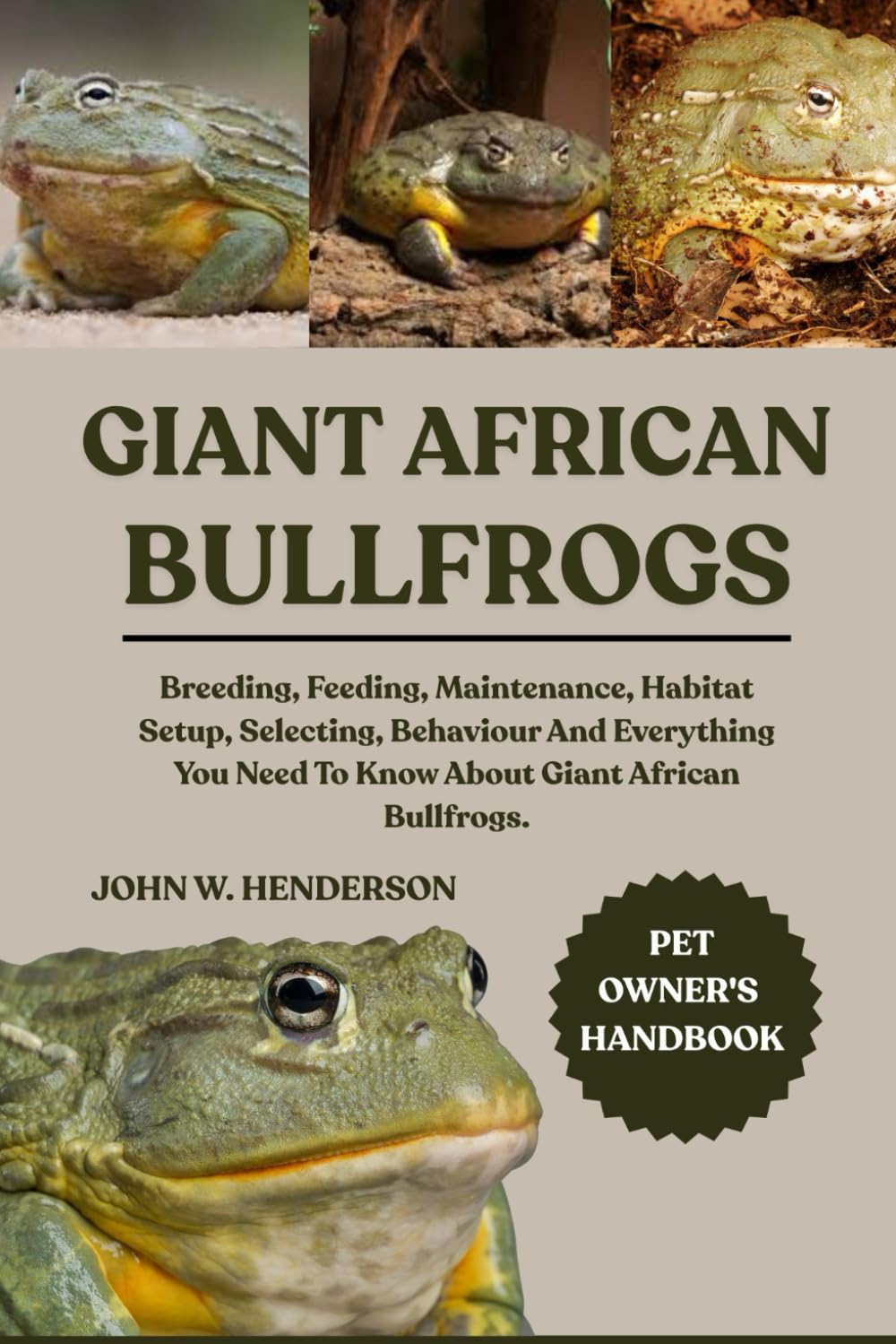 GIANT AFRICAN BULLFROGS: Breeding, Feeding, Maintenance, Habitat Setup, Selecting, Behaviour And Everything You Need To Know About Giant African Bullfrogs.