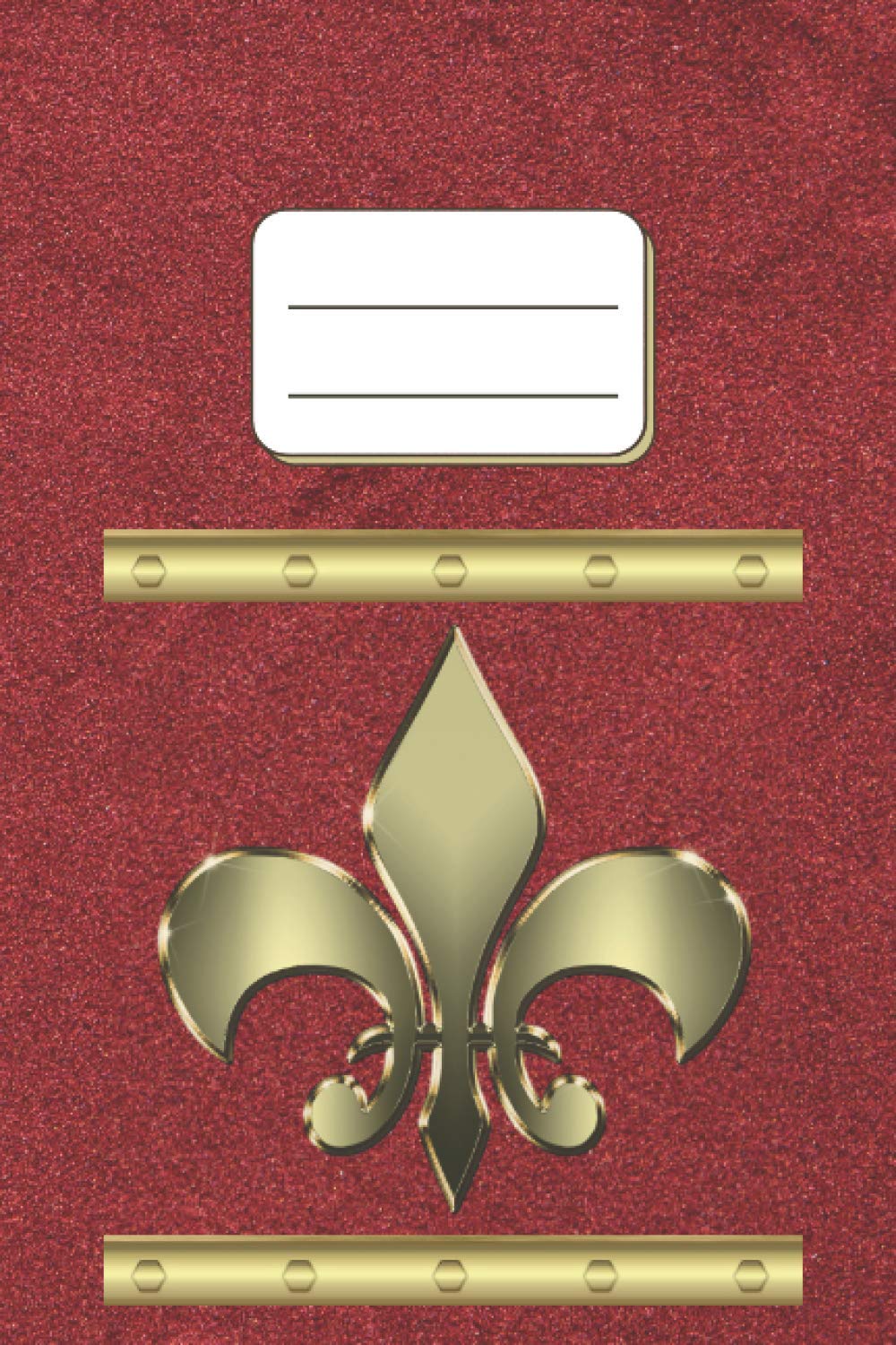 Glattes Notizbuch ohne Linien 50 Blätter| Unliniertes blanko Heft A5 für Schule Büro Uni Arbeit & Heim| Damen & Herren| Mädchen & Jungen Verwendung: ... mit Rautenlilie| Gold weinrot nummmeriert