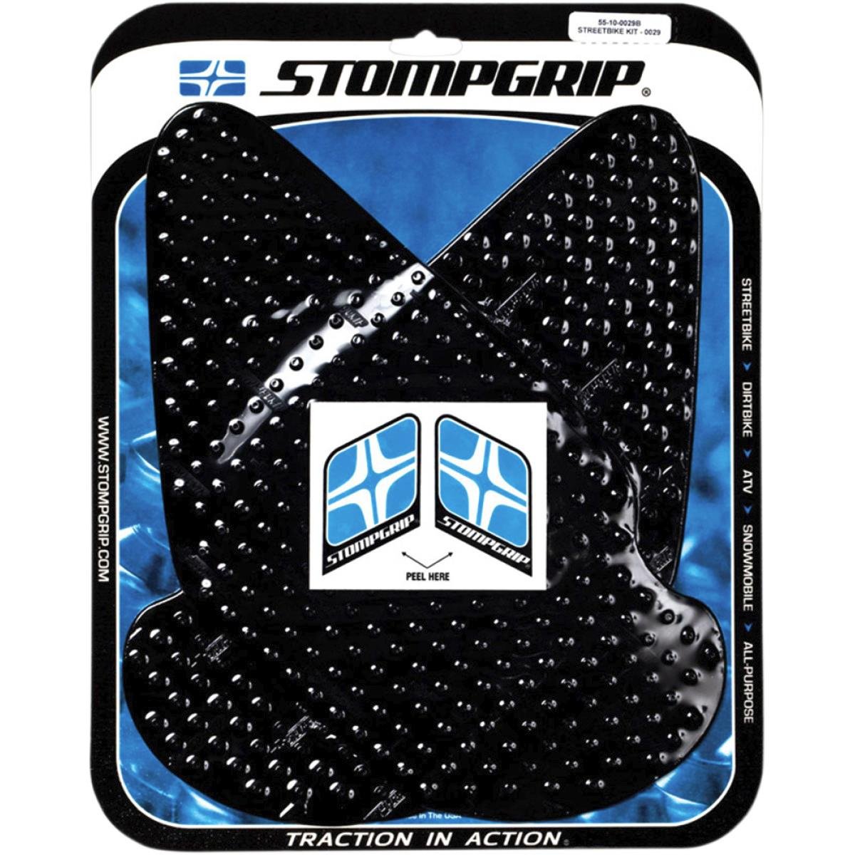 Stomp Design Kawasaki ZX6R 600 03-04 Traction Pad Tank Kit - Black