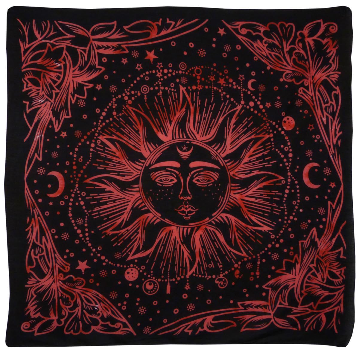 Pickled Moon Red Tie-Dye Sun Goddess Wall Hanging Tapestry Wicca