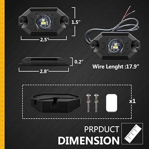 Miniatura 5 de Hovano Luces LED de roca blancas, 20 cápsulas de 6000 K, impermeables, luz LED de neón para camión, automóvil, ATV, UTV, SUV, barco, todoterreno,
