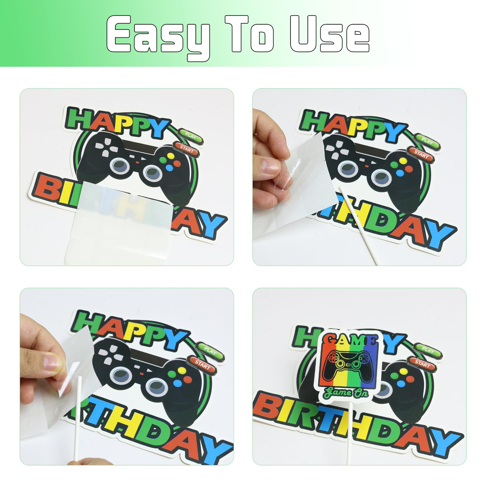 Videospiel Kuchen Topper & Cupcake-Deko Für Den 10. Geburtstag – Happy Birthday Deko Für Kleine Gamer