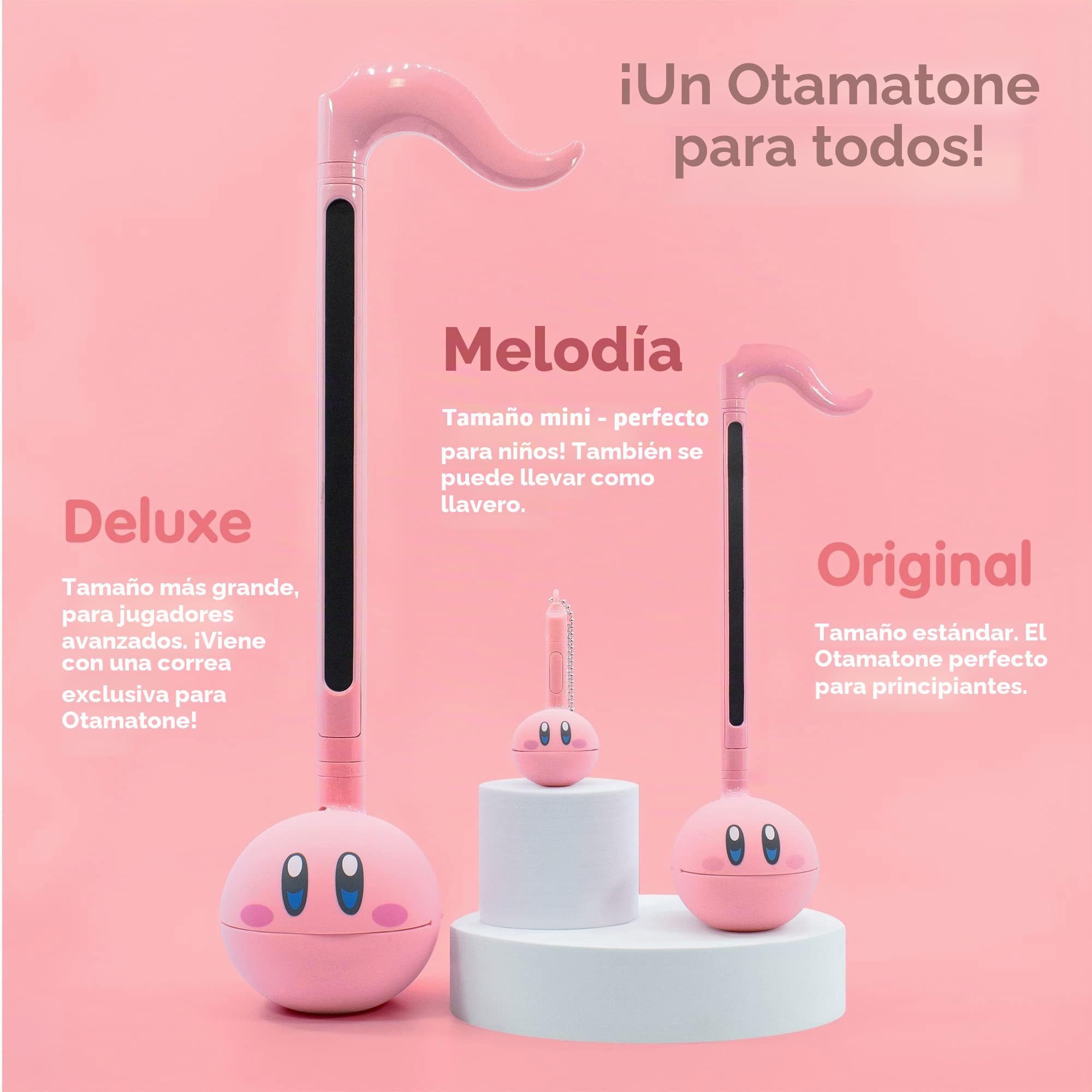 Otamatone Regular Kirby, Instrumento Musical Electrónico Japonés Sintetizador Portátil Sensibles al Tacto Musicales Instrumentos Regalo Niños Adolescentes Adultos Cumpleaños Juego Juguetes Geniales
