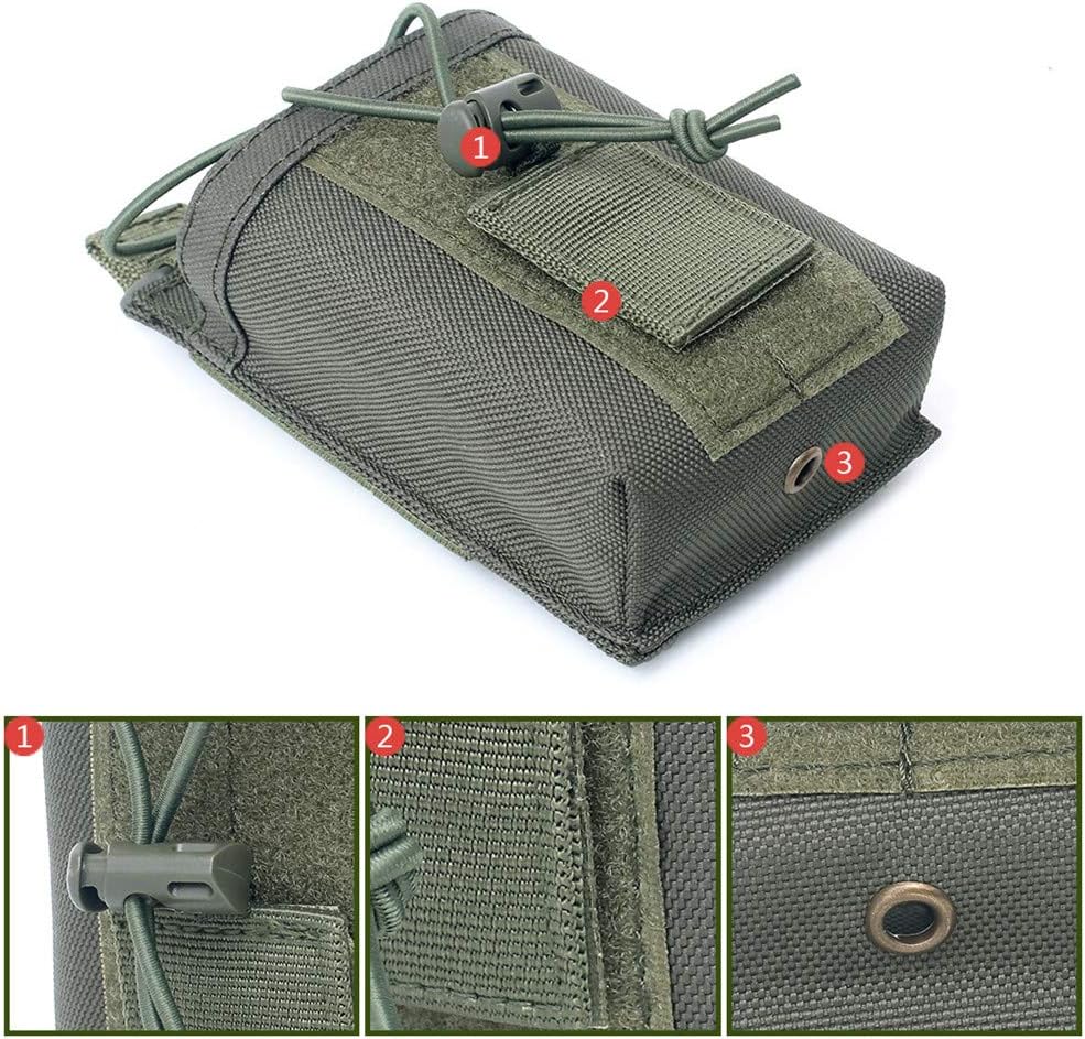 Tactical Radio Pouch Holder Molle Radio Holster Military Heavy Duty Radios Pouch Bag for Two Ways Walkie Talkies, Adjustable Storage Tools Case (Green) : Electronics