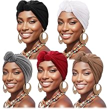 Knotted Headwraps for Women African Turban Pre-Tied Twisted Turbans Caps Head Scarf Cover Beanie Cancer Chemo Headwear