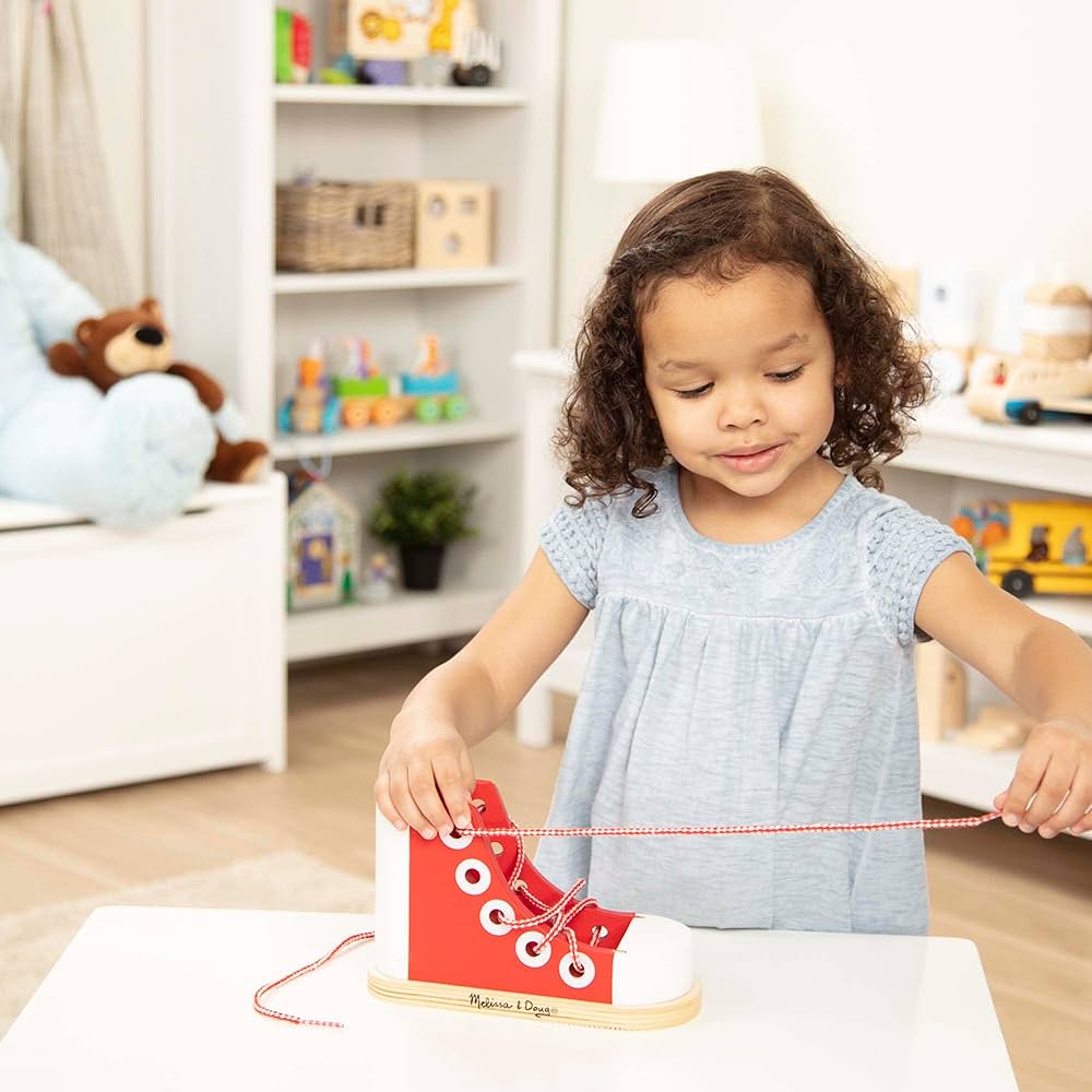 Générique Jouets De Chaussures De Laçage En Bois, Apprendre À Attacher Les Lacets De Chaussures Jouet Pour Enfant, Laçage À Lacets Jouets D'enfilage, Pratique Du Lacet De Chaussure Pour Enfant
