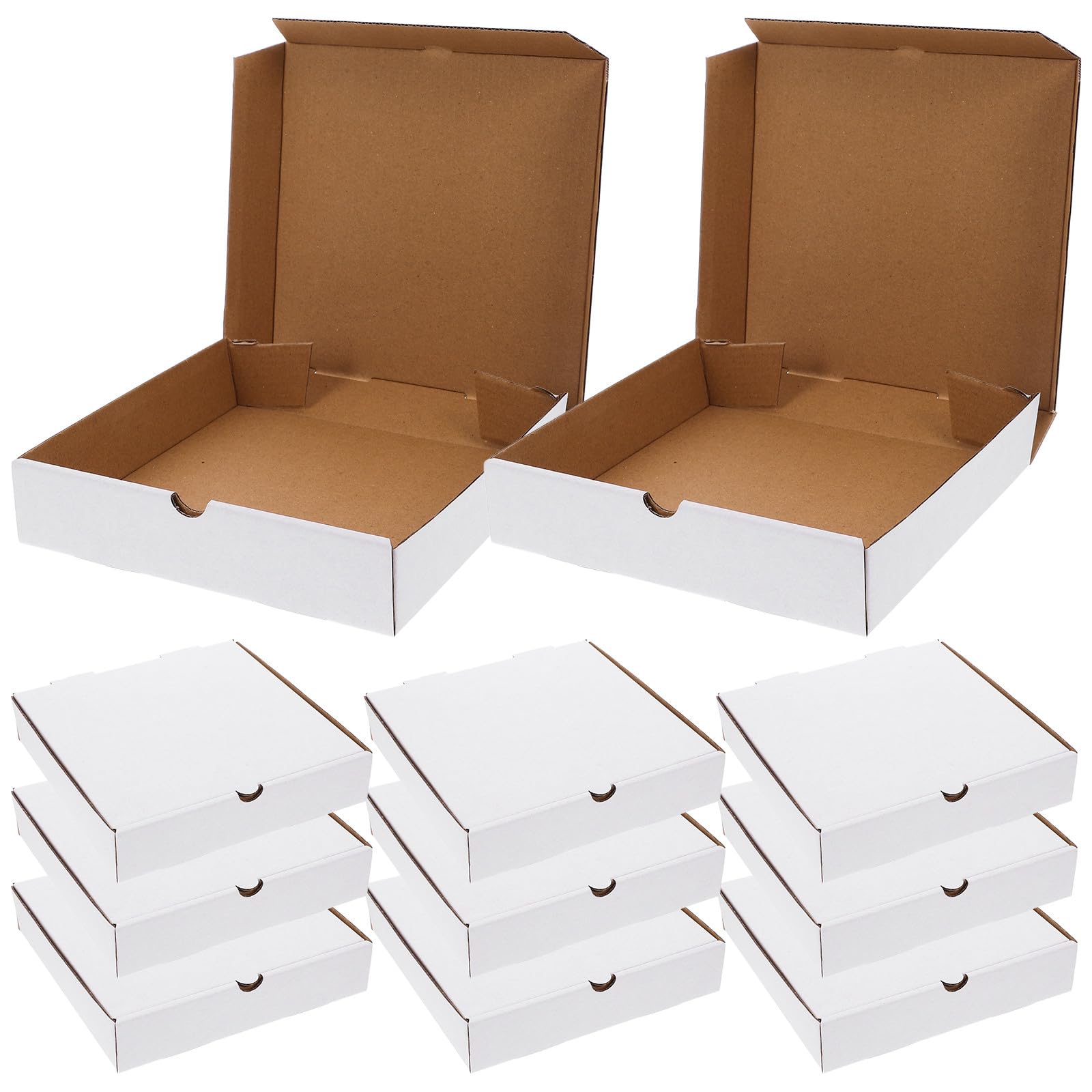 30 Scatole Pizza in Cartone Ondulato Bianco 6 Pollici Coperchio, Scatole per Conservazione Alimenti e Asporto, Riutilizzabili e Resistenti per Pizzerie e Servizio