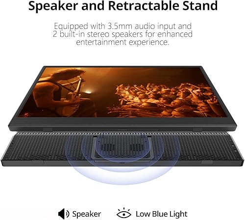 Miniatura 6 de Monitor portátil de 15.6 pulgadas 1080P USB-C HDMI Ultra-Slim Monitor de viaje con soporte, para laptop, PC, teléfono Mac, PS, Xbox, Swich IPS Ultra