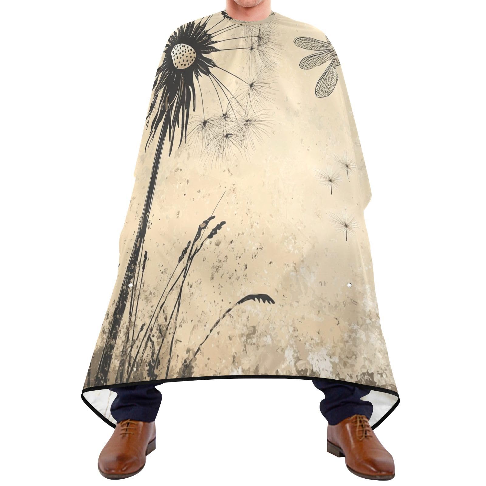 Kigai Dandelion Hair Cutting Cape for Men & Women Waterproof Barber Cape Professional Hairdressing Salon Styling Apron with Adjustable Closure Snap