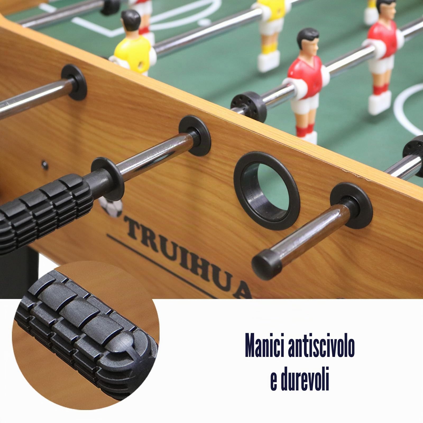 4FT Calcio Balilla Professionale, Calcetto Balilla da Tavolo in Legno, Biliardino Pieghevole per Casa per 2-4 Bambini o Adulti