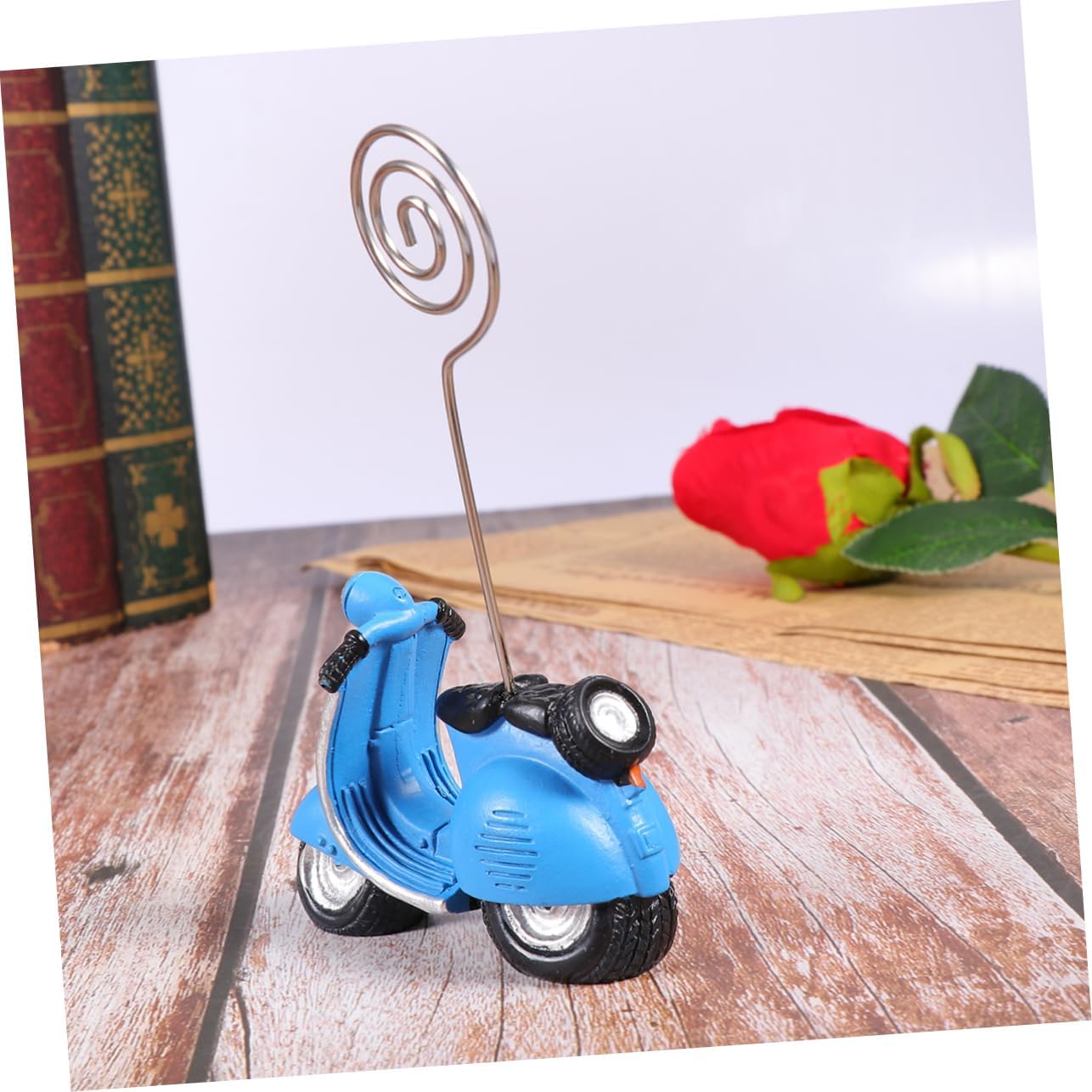 Resin Desktop Photo Clip Holder Mini Electric Car Shape Memo Clips for Pictures and Notes Blue Color for Weddings Events and Home Decor