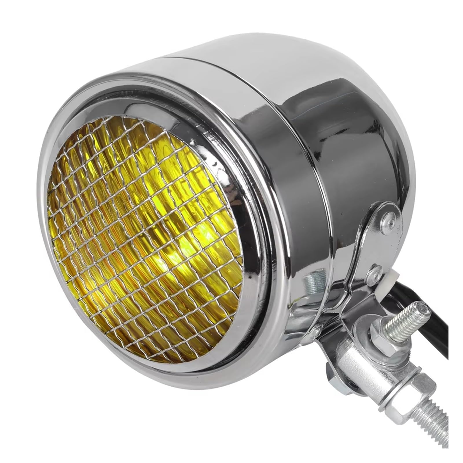 Proyector Moto Faros Delanteros Faro Delantero LED Redondo 4 Pulgadas Universal Retro Metal Ámbar Resistente Al Agua Moto per Cross Scooter