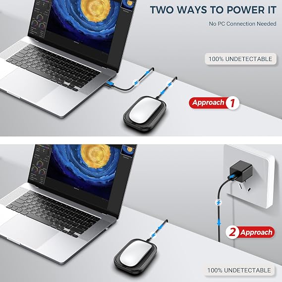 Yonktoo Mouse Jiggler Undetectable, Slim Mouse Mover with On/Off Switch