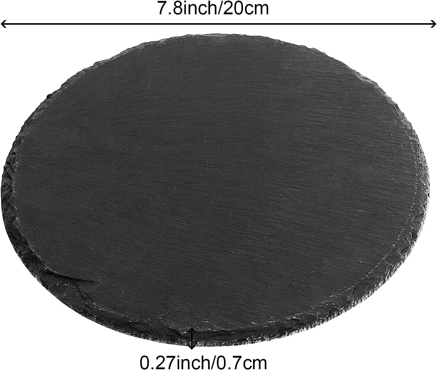 FUNSUEI 8 Pack 8 Inch Black Slate Cheese Board, Charcuterie Boards Stone Slate for Meat, Fruit, Biscuit, Kitchen Dining, Sushi, Parties,Round