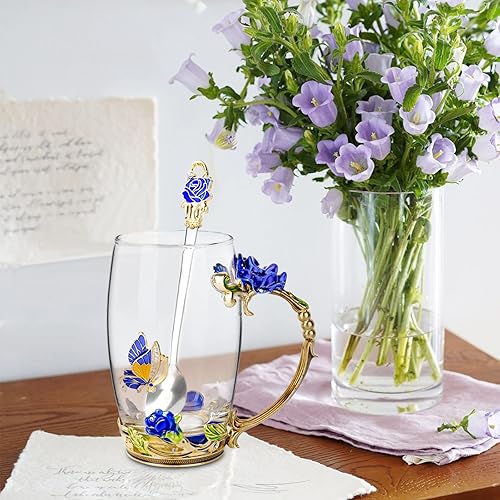 Vista 81 de OEAGO - Taza de té única, de regalo para Día de la Madre, cumpleaños, día de San Valentín, ideas para amiga, hermana, compañera de trabajo Púrpura