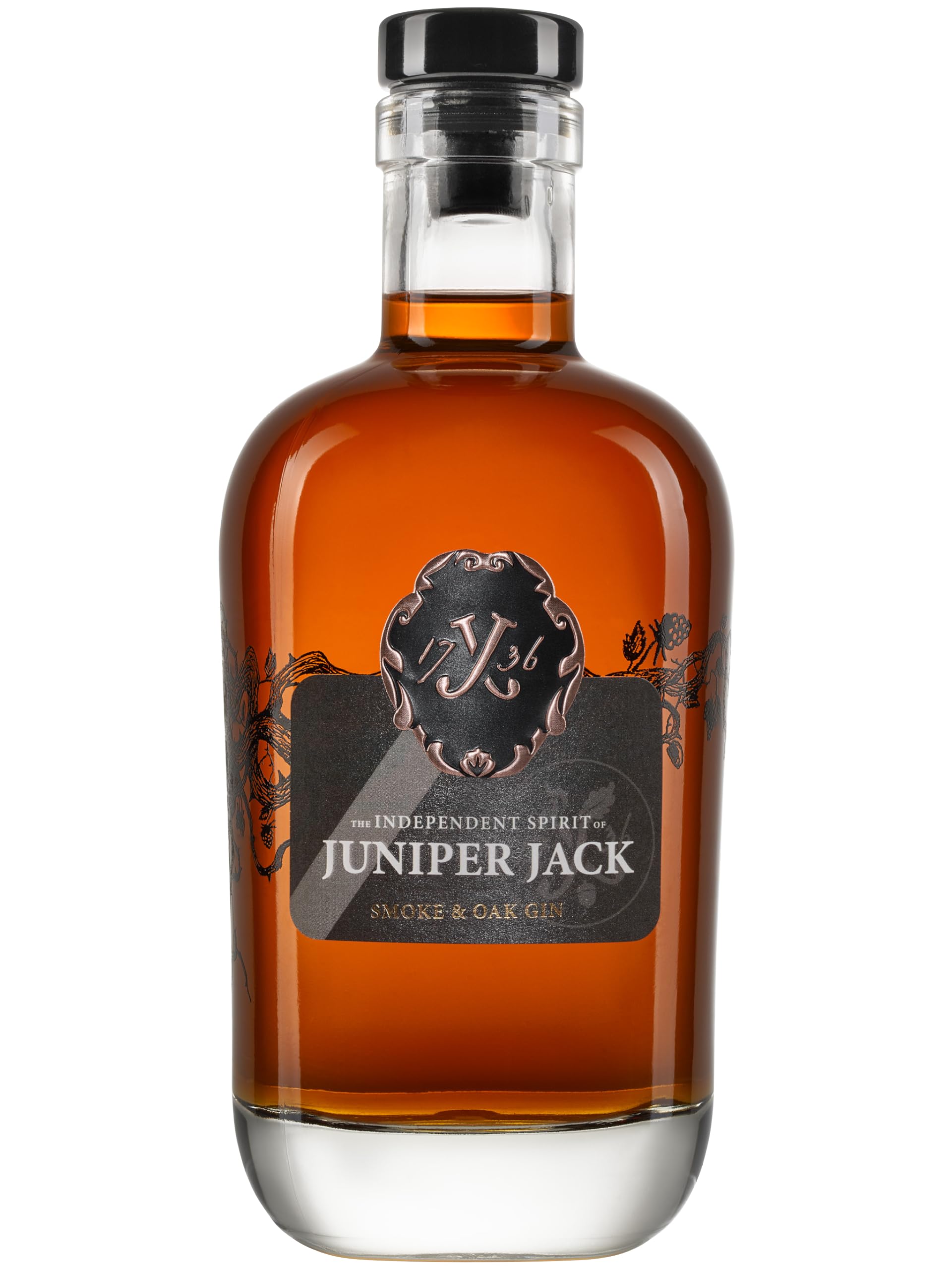 JUNIPER JACK "Smoke & Oak" Barrel Aged Gin | 500 ml | 46,5% vol. | Fassgelagert & geräuchert | Zum Pur-Genießen