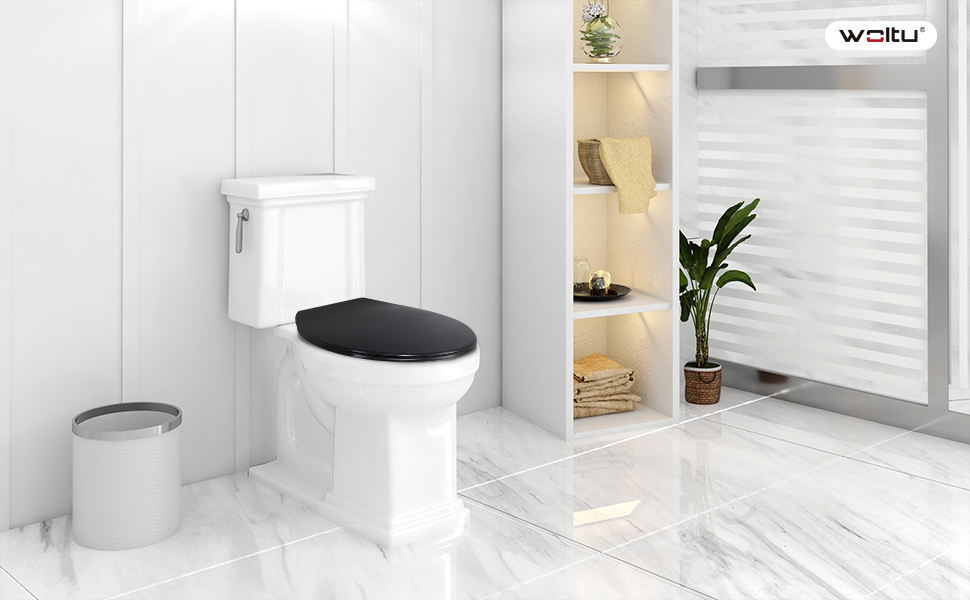 Aufun Sedile WC Con Chiusura Ammortizzata – Coperchio In Plastica Dura Duroplast, Design Arcobaleno, Universale, Antibatterico E Antigraffio