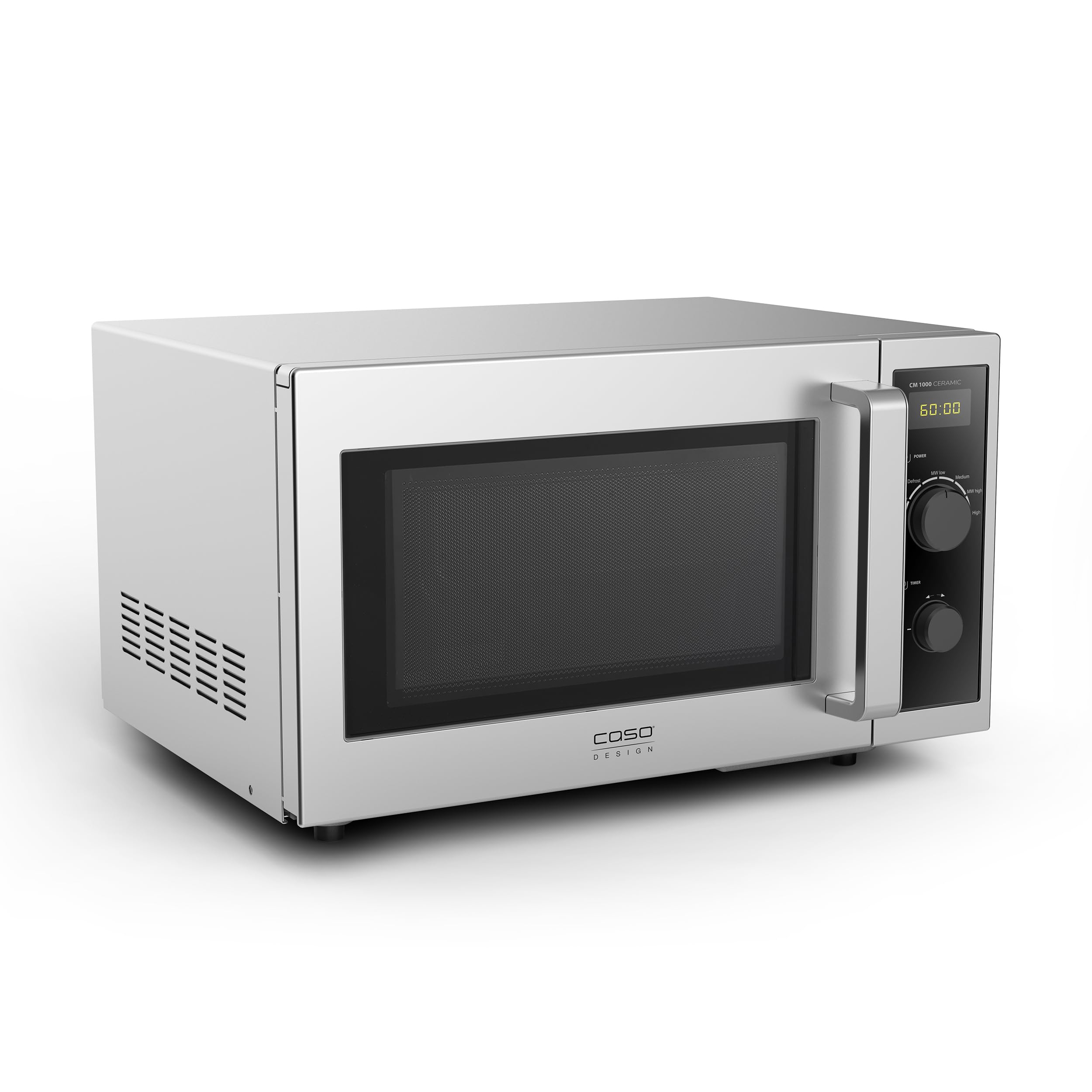 CASO CM1000 Ceramic, Gewerbe- Mikrowelle, 25 L, 1000 Watt, Timer | für professionelle Gastronomie, 6 Leistungsstufen, Casotek Boden, Timer bis 60 Min