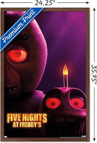 Vista 3 de Trends International Five Nights at Freddy's Movie - Chica One Sheet Wall Poster, 34L x 22.4W, Mahogany Framed Version