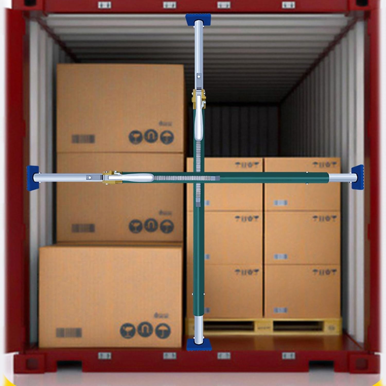 Ratcheting Cargo Bar,2 Pcs Ratcheting Cargo Bar, Extendable Truck Bed Restraint Bars/Load Pole - Weight Capacity 1212 Lbs, Trailer/Wagons/Reefers/Camper Stabilizer Load Stopper for Safe Tra