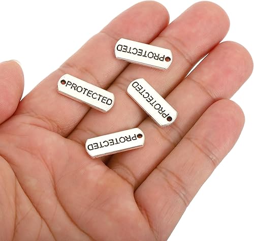 Miniatura 4 de PATIKIL Dije de palabra, 20 piezas de mini dije de palabra, grabado a granel, vintage, metal, notas, diseñador, bricolaje, para hacer joyas,