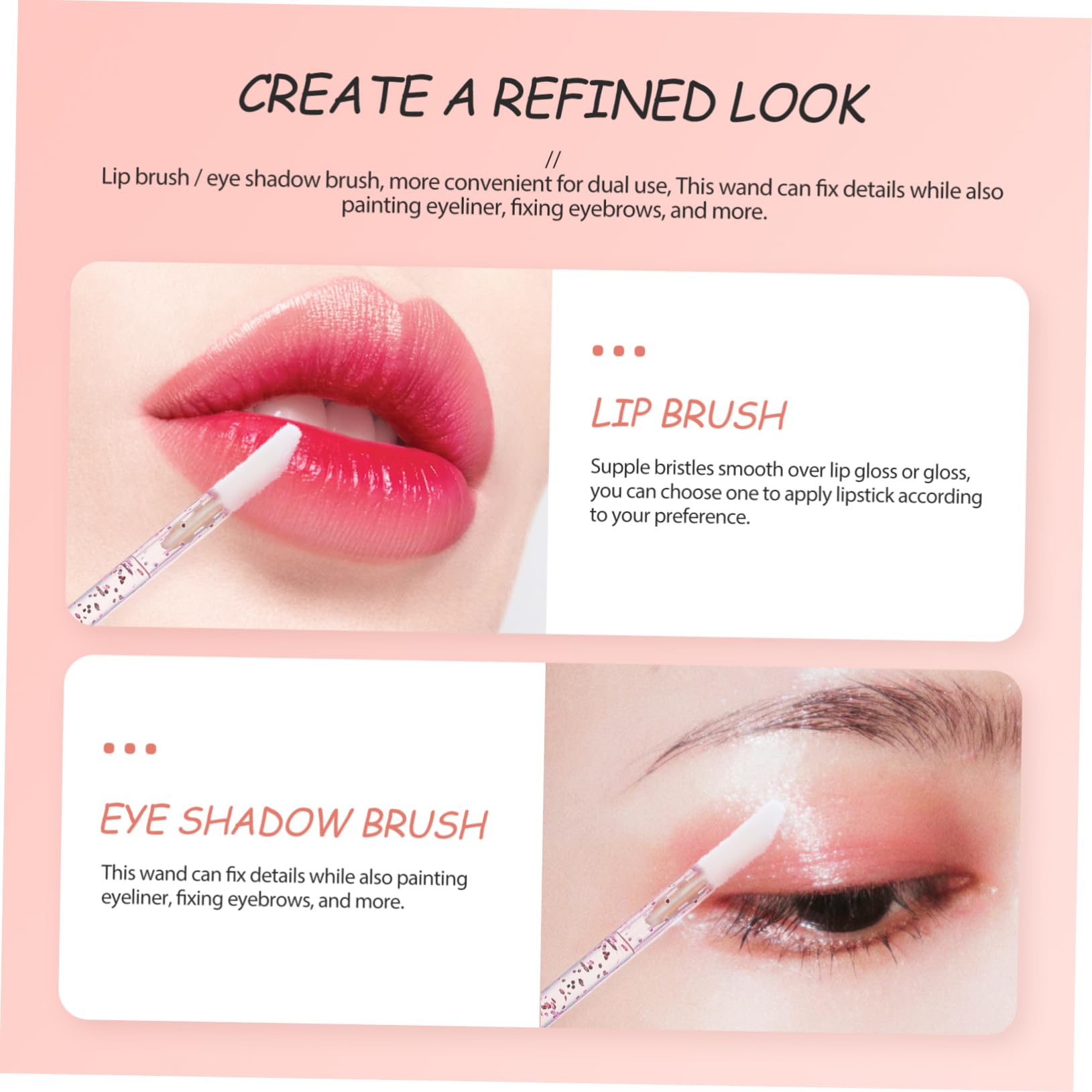 FOMIYES Disposible Lip Brush Stick Set 1 Pack Makeup Tool for Lipstick Eye Shadow Material for Mom/sister