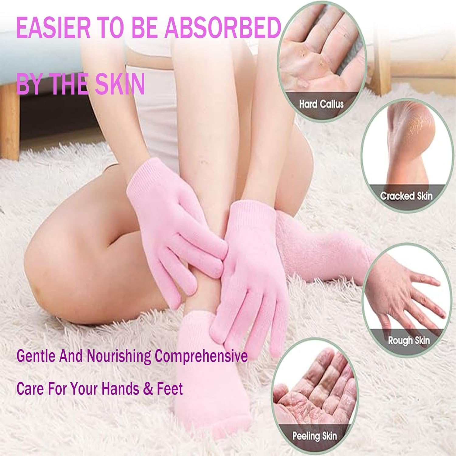 Gants hydratants, gants de spa, gants de nuit pour mains sèches, gants de lotion, gants pour mains sèches, réparation et adoucissement du vieillissement, soins des mains pour peaux gercées et sèches