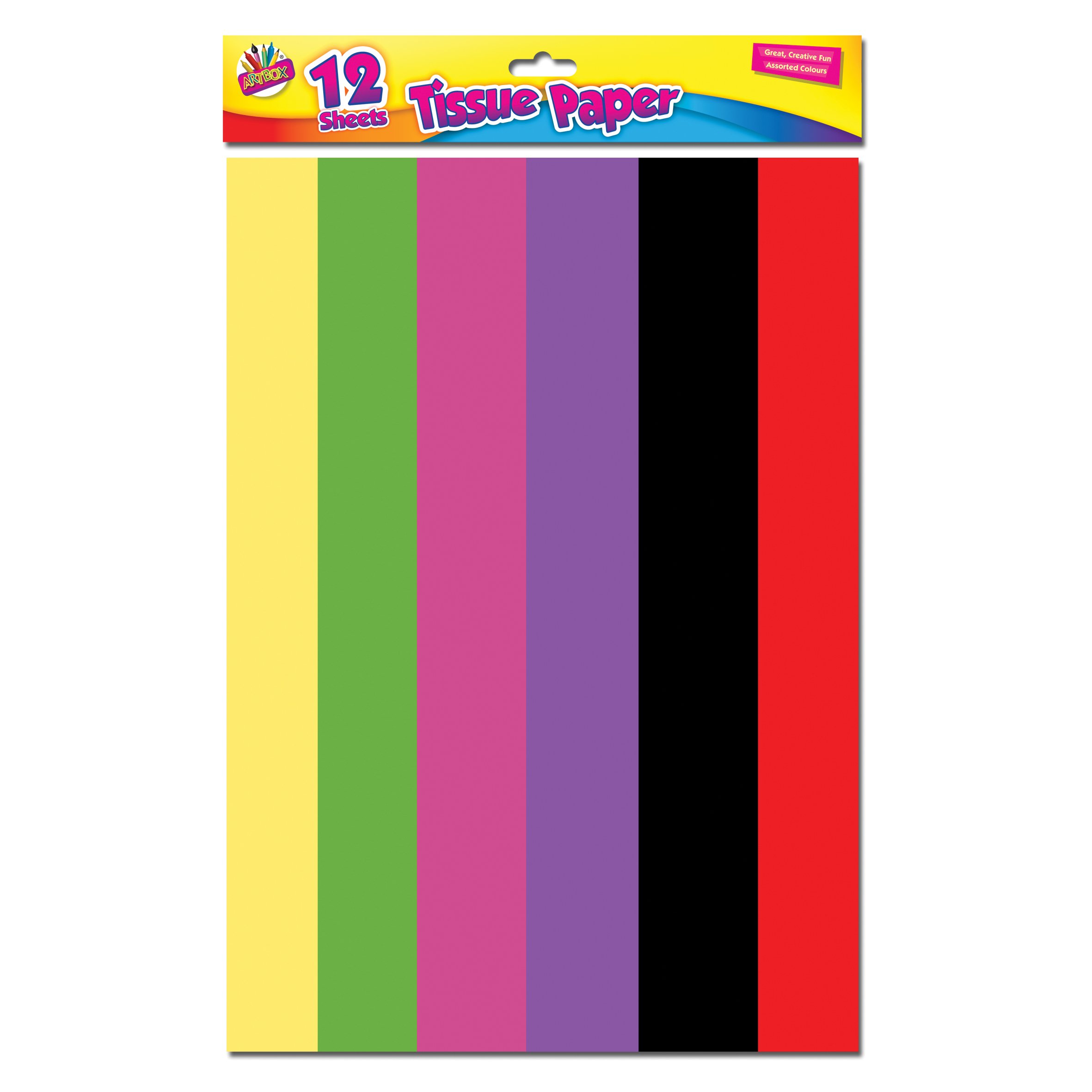 24x Tissue Paper - 2 packs of 12 Large Sheets Rainbow Fun Paper Craft Gift Wrap