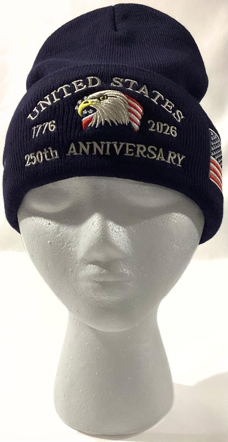 Independence Day 4th of July Patriotic Winter Toque Unisex – Warm Knit Beanie Hat Acrylic Skull Cap for Cold Weather, Hunting