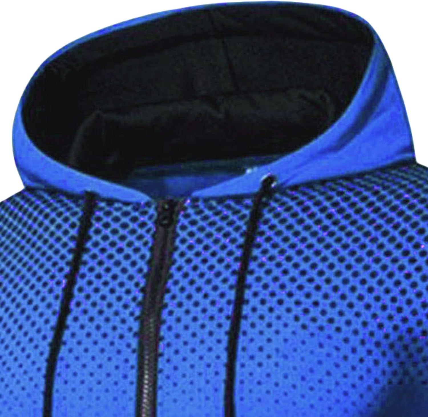 DGHM-JLMY Men's Casual Printed Polka Dot Cardigan Hooded Dot Printed Full Zip Sweatshirt Fall Winter Sports Zip Up Hoodies