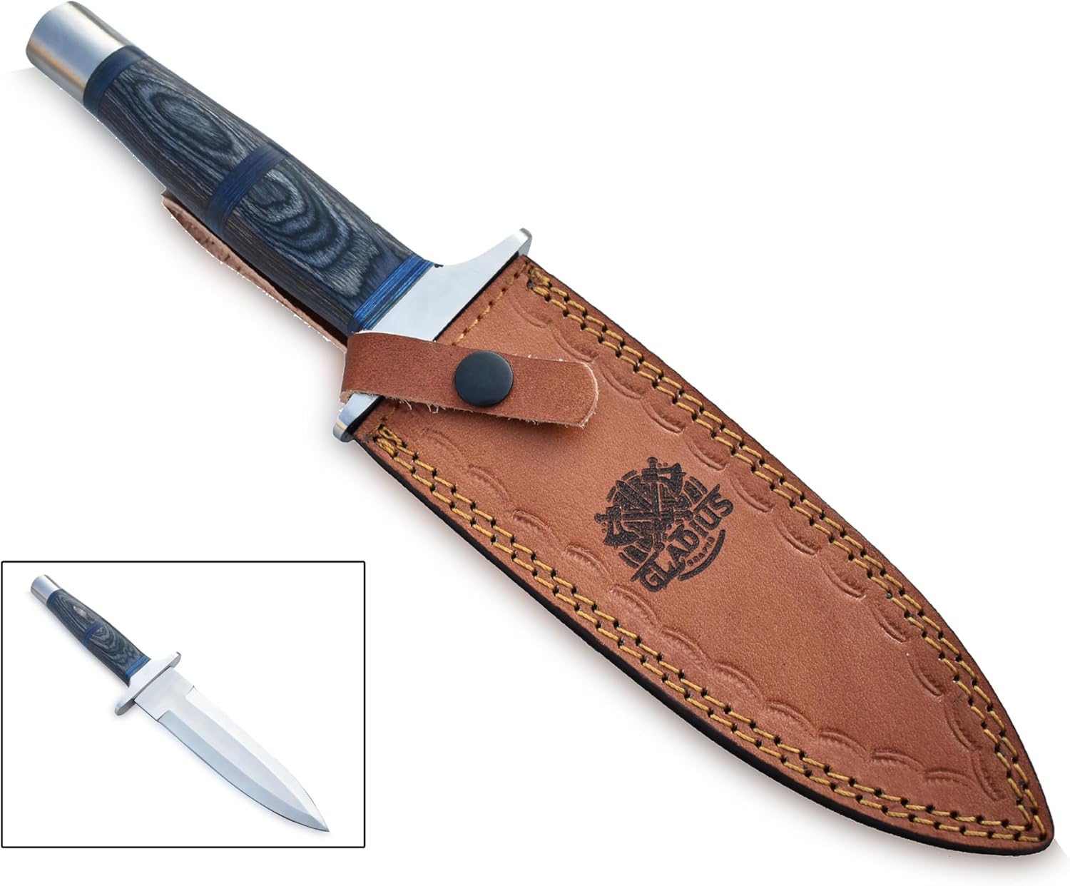 GLADIUS CRAFTS| Versatile 13-Inch Fixed Blade Bowie Knife -7 inch Stainless Steel Fixed Blade for Hunting, Throwing, and Self-Defense