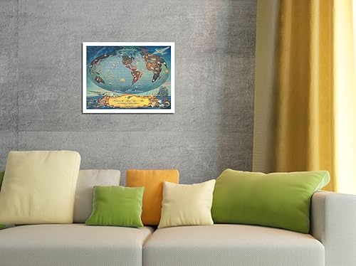 Miniatura 4 de Routes of the Flying Clipper Ships - Pan American World Airways (PAA) - Vintage Airline Travel Poster by L. Helguera c.1945 - Fine Art Rolled Canvas